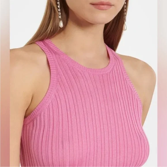 Petar Petrov Silk Ribbed Tank Top Pink - Picture 3 of 9